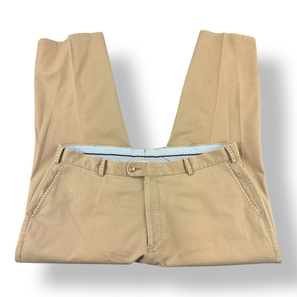 Peter Millar Crown Khaki Chino Pants Flat Front Pima Cotton Spandex Men's 40x26